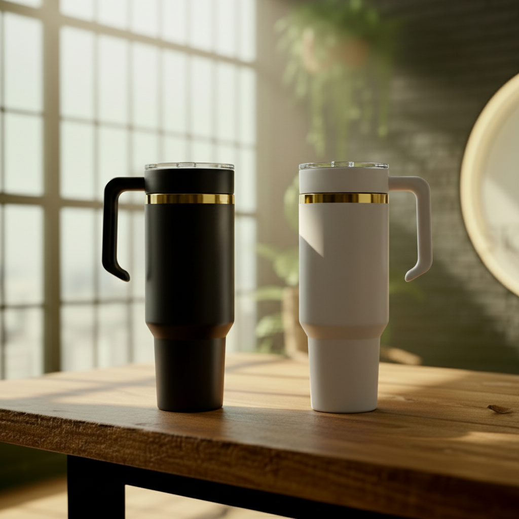 40oz Gold-Plated Tumbler with Handle
